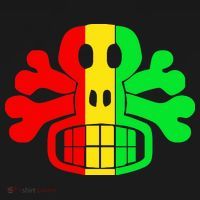RASTA SKULL AND CROSSBONES Reggae Dub Club Rave Backpack thumb 2