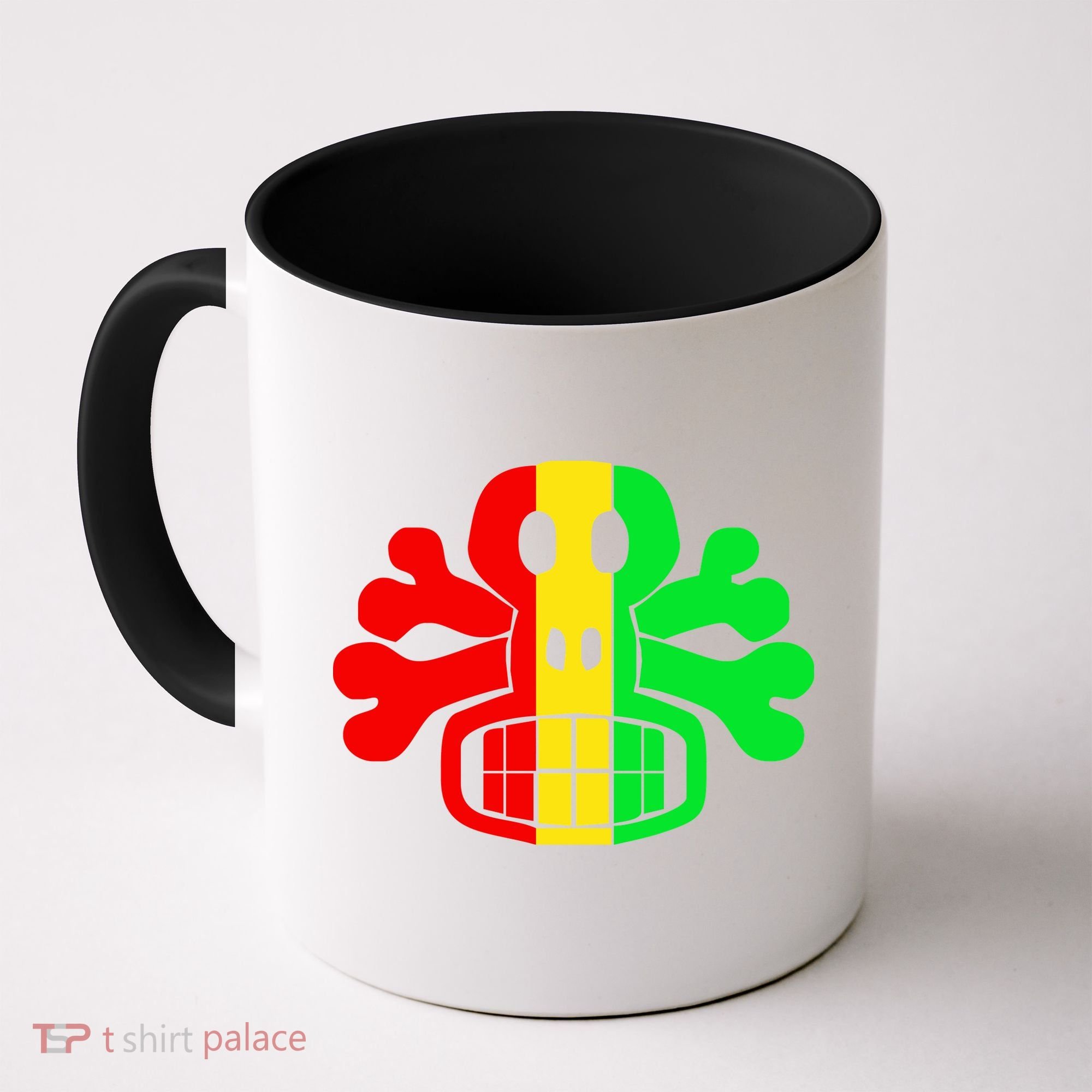 RASTA SKULL AND CROSSBONES Reggae Dub Club Rave Coffee Mug