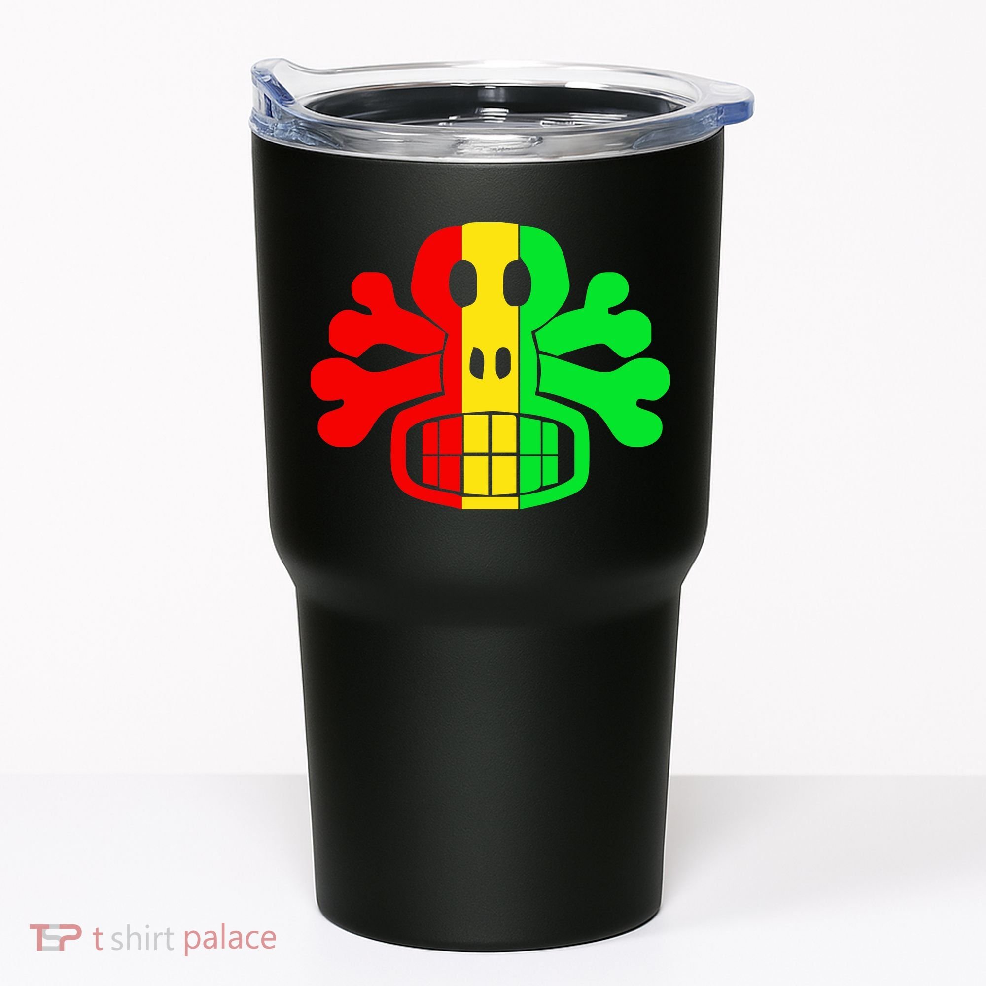 RASTA SKULL AND CROSSBONES Reggae Dub Club Rave Tumbler