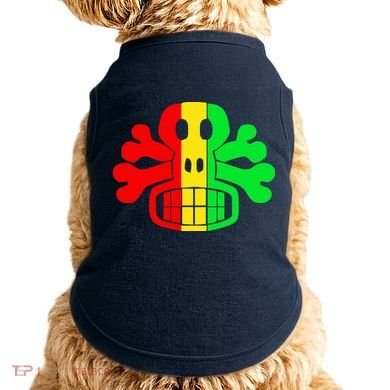 RASTA SKULL AND CROSSBONES Reggae Dub Club Rave Doggie Tank