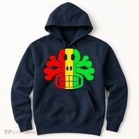 RASTA SKULL AND CROSSBONES Reggae Dub Club Rave Hoodie thumb 0