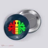 RASTA SKULL AND CROSSBONES Reggae Dub Club Rave Button thumb 0