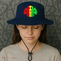 RASTA SKULL AND CROSSBONES Reggae Dub Club Rave Bucket Hat thumb 3