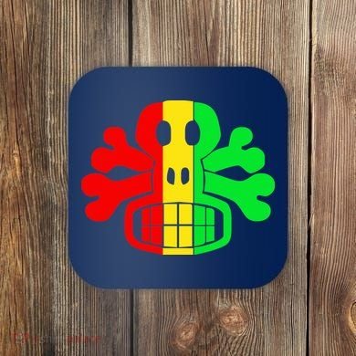RASTA SKULL AND CROSSBONES Reggae Dub Club Rave Coaster