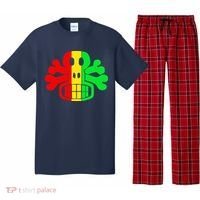 RASTA SKULL AND CROSSBONES Reggae Dub Club Rave Pajama Set thumb 0