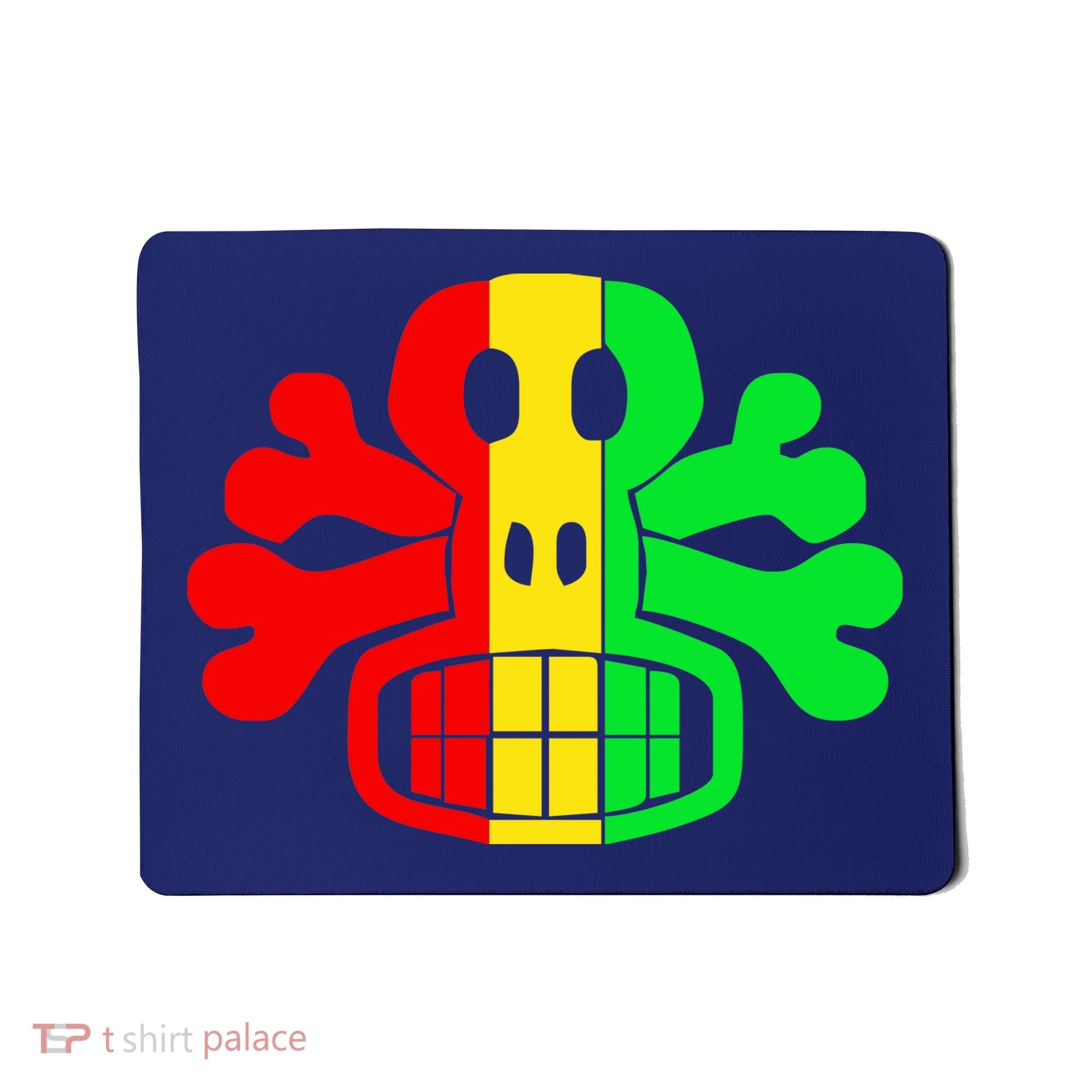 RASTA SKULL AND CROSSBONES Reggae Dub Club Rave Mousepad