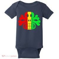RASTA SKULL AND CROSSBONES Reggae Dub Club Rave Baby Bodysuit thumb 0