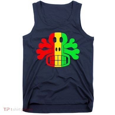 RASTA SKULL AND CROSSBONES Reggae Dub Club Rave Tank Top