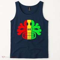 RASTA SKULL AND CROSSBONES Reggae Dub Club Rave Tank Top thumb 2