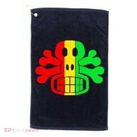 RASTA SKULL AND CROSSBONES Reggae Dub Club Rave Golf Towel thumb 0