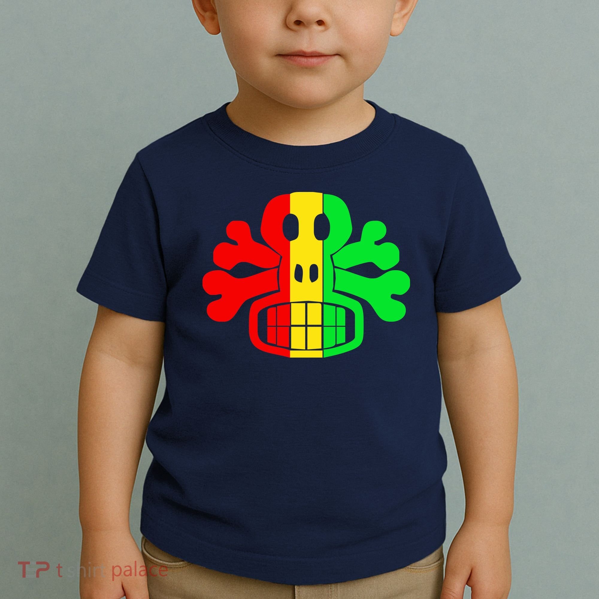 RASTA SKULL AND CROSSBONES Reggae Dub Club Rave Toddler T-Shirt