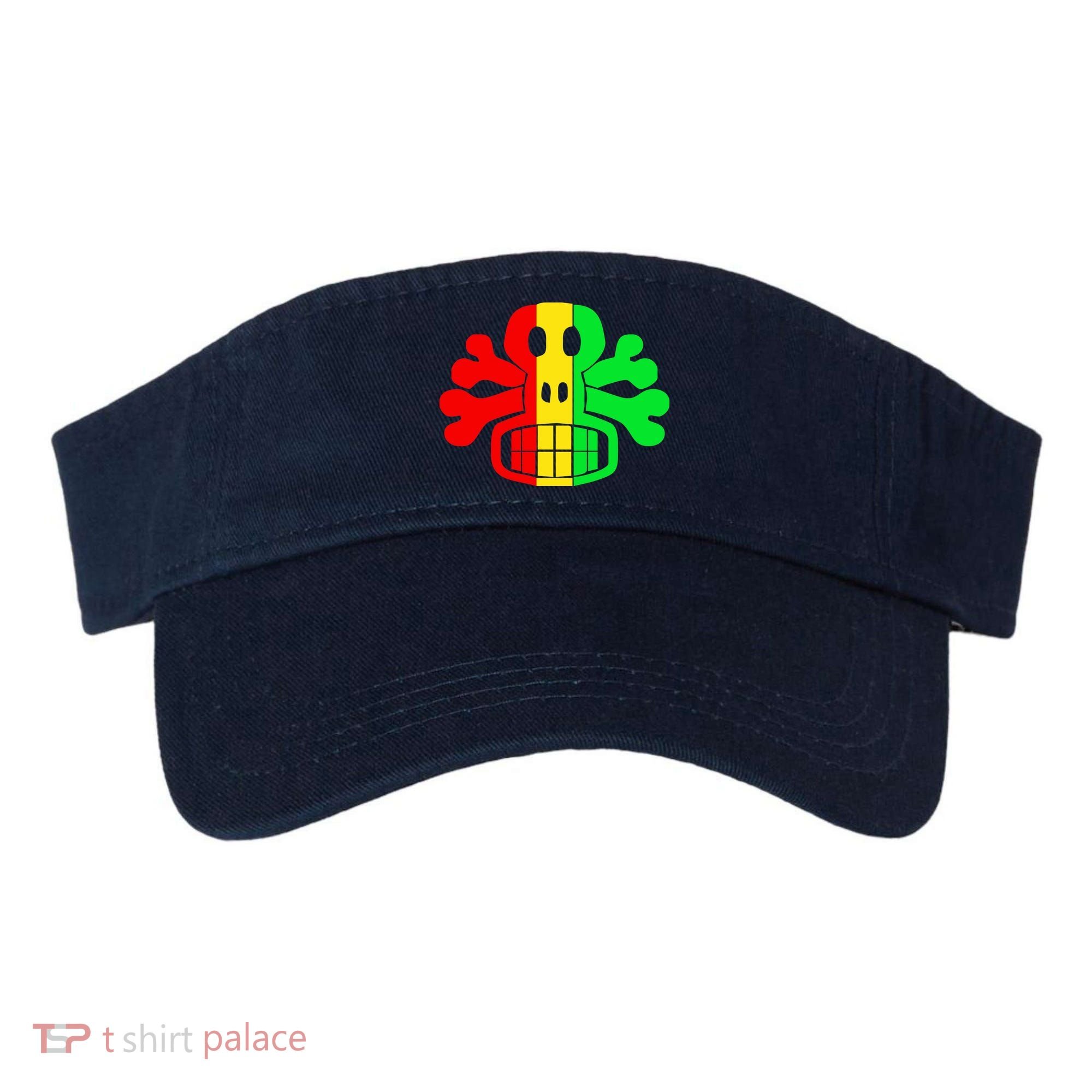 RASTA SKULL AND CROSSBONES Reggae Dub Club Rave Visor
