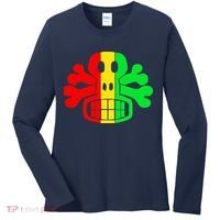 RASTA SKULL AND CROSSBONES Reggae Dub Club Rave Women's Long Sleeve Shirt thumb 0