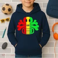 RASTA SKULL AND CROSSBONES Reggae Dub Club Rave Kids Hoodie thumb 2