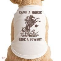 Retro Save A Horse Ride A Cowboy Country Music Doggie Tank thumb 0