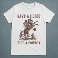 Retro Save A Horse Ride A Cowboy Country Music T-Shirt thumb 5
