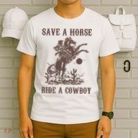 Retro Save A Horse Ride A Cowboy Country Music T-Shirt thumb 6