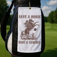 Retro Save A Horse Ride A Cowboy Country Music Golf Towel thumb 2