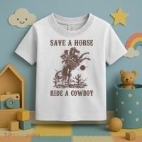 Retro Save A Horse Ride A Cowboy Country Music Toddler T-Shirt thumb 3