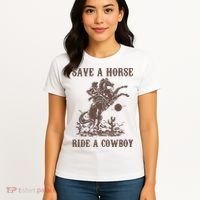 Retro Save A Horse Ride A Cowboy Country Music Women's T-Shirt thumb 4