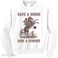 Retro Save A Horse Ride A Cowboy Country Music Kids Sweatshirt thumb 0