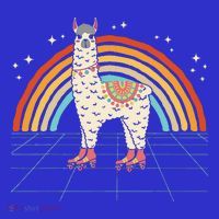 Roller Skating Alpaca Skater Skate 70s 80s Long Sleeve Shirt thumb 2