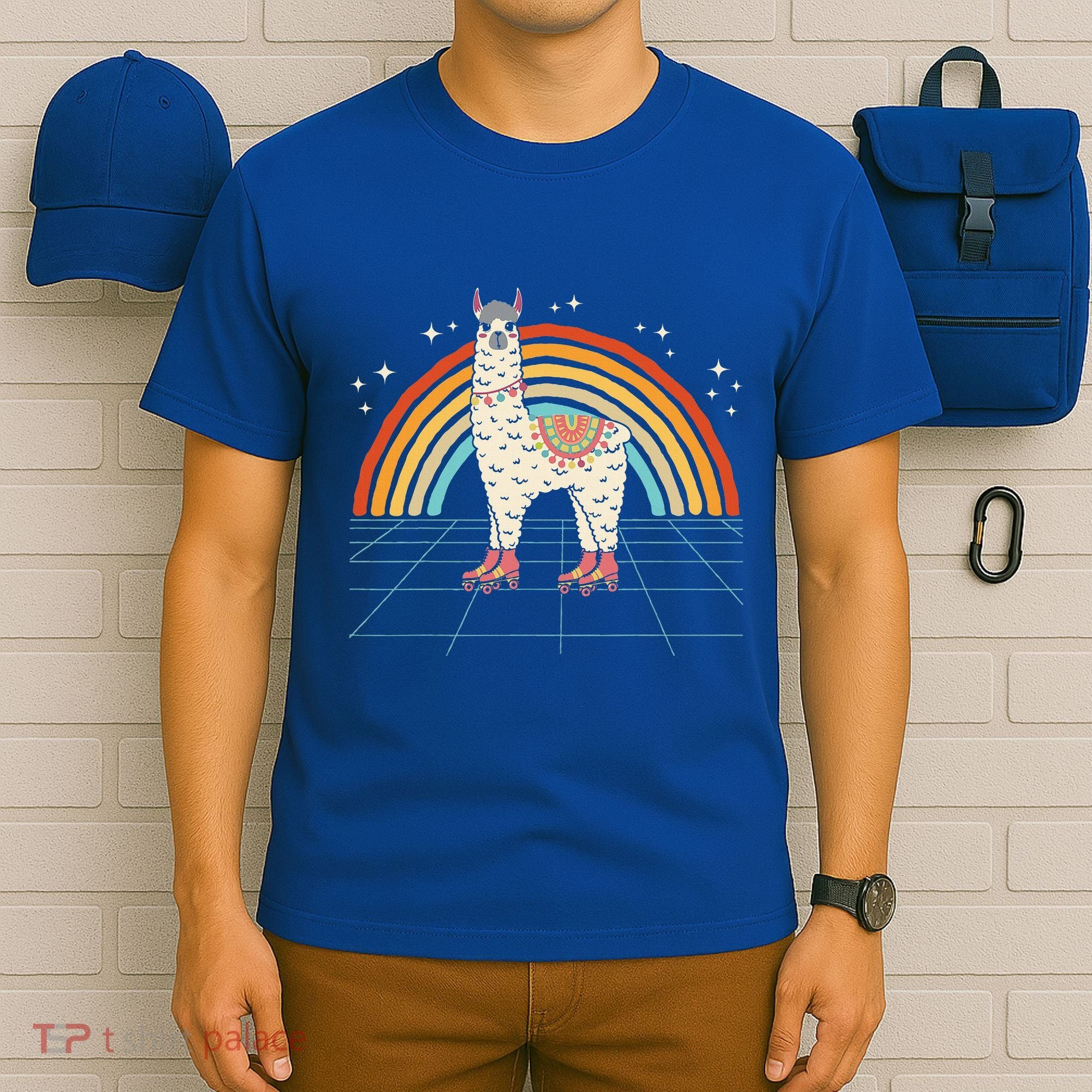 Roller Skating Alpaca Skater Skate 70s 80s T-Shirt