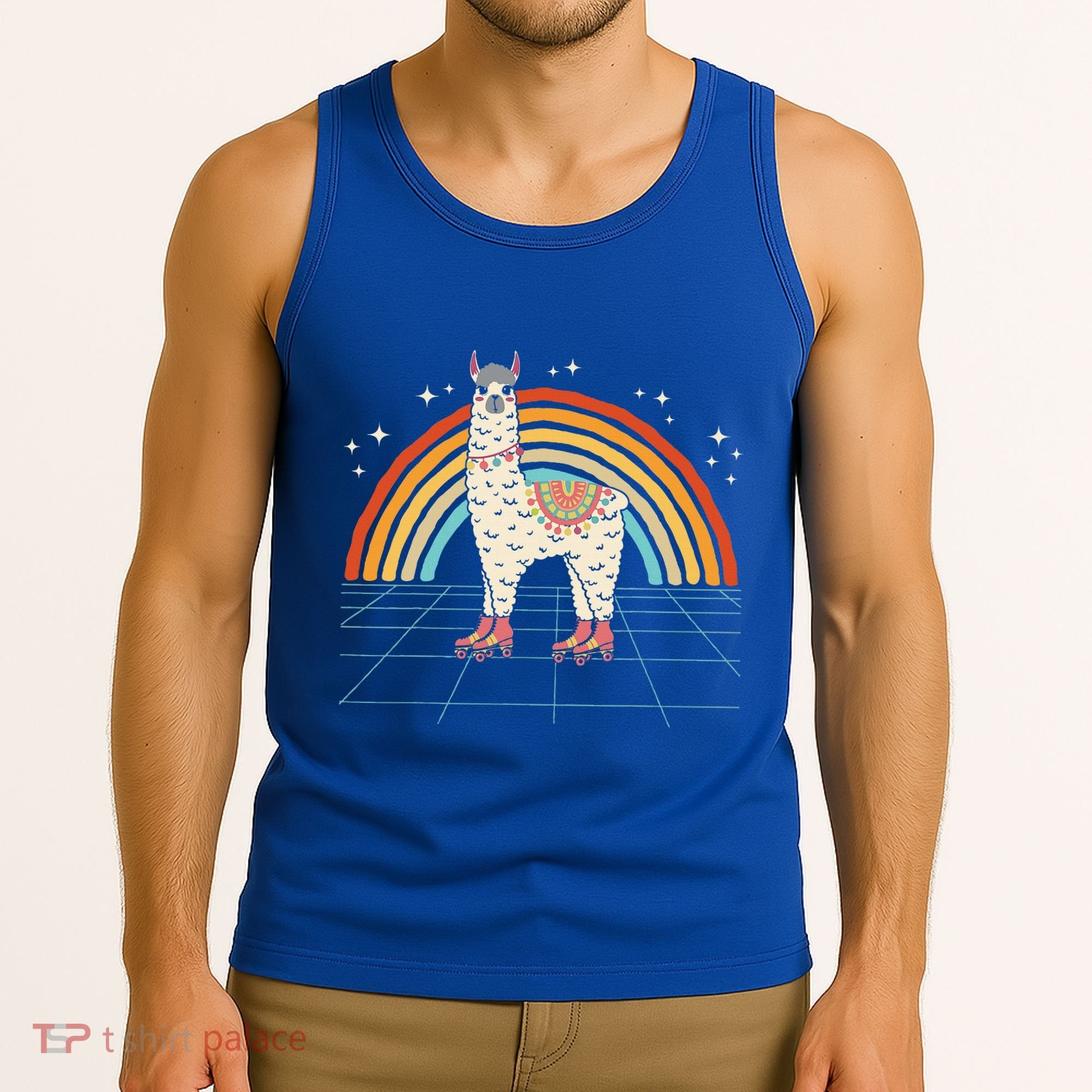 Roller Skating Alpaca Skater Skate 70s 80s Tank Top