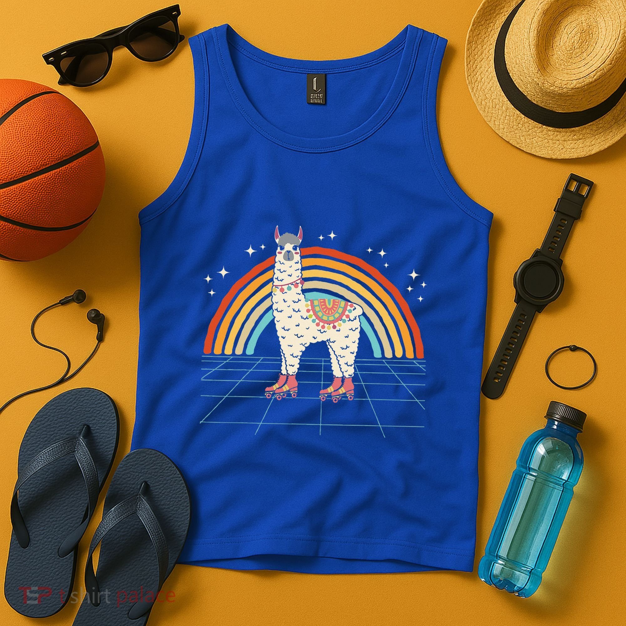 Roller Skating Alpaca Skater Skate 70s 80s Tank Top
