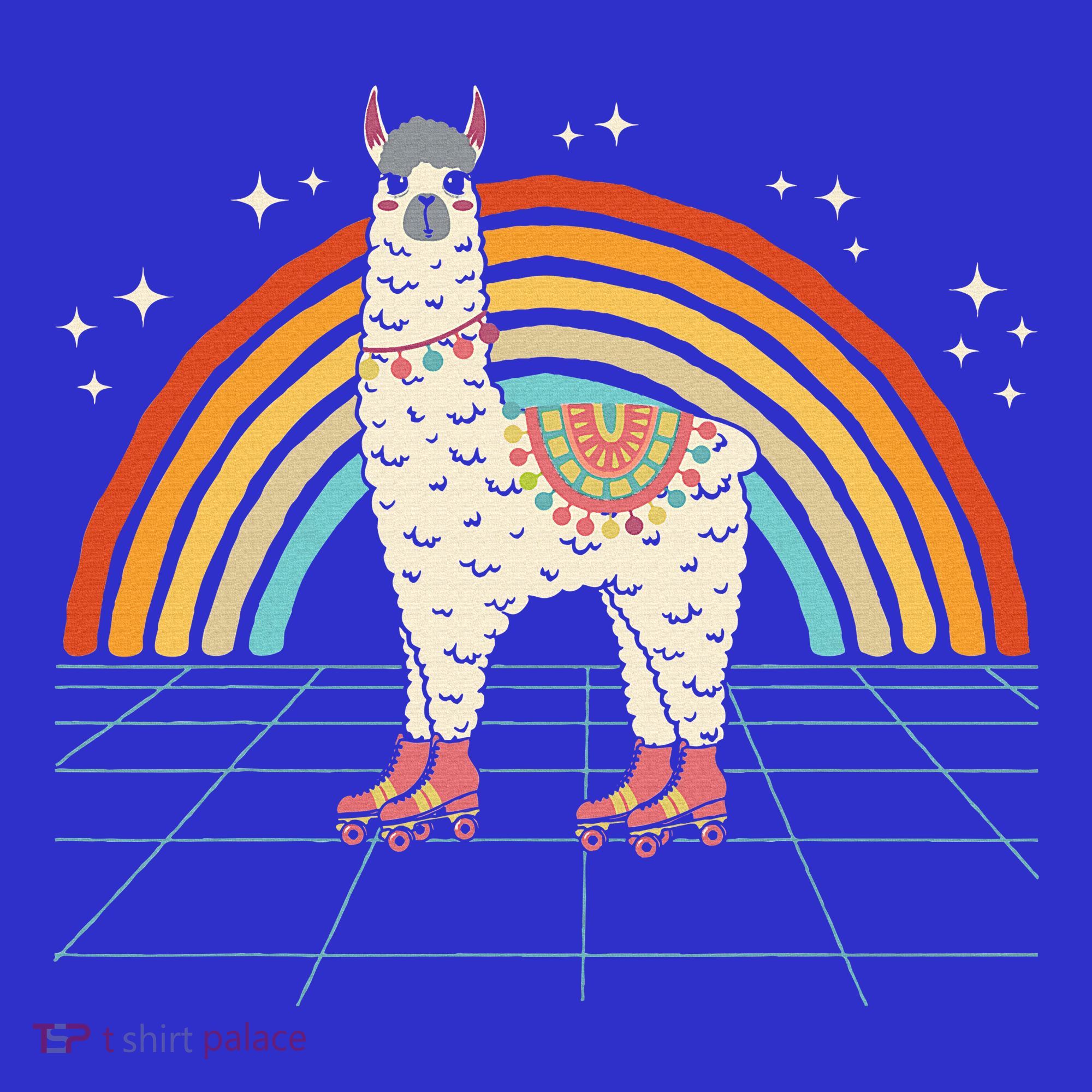 Roller Skating Alpaca Skater Skate 70s 80s Tank Top