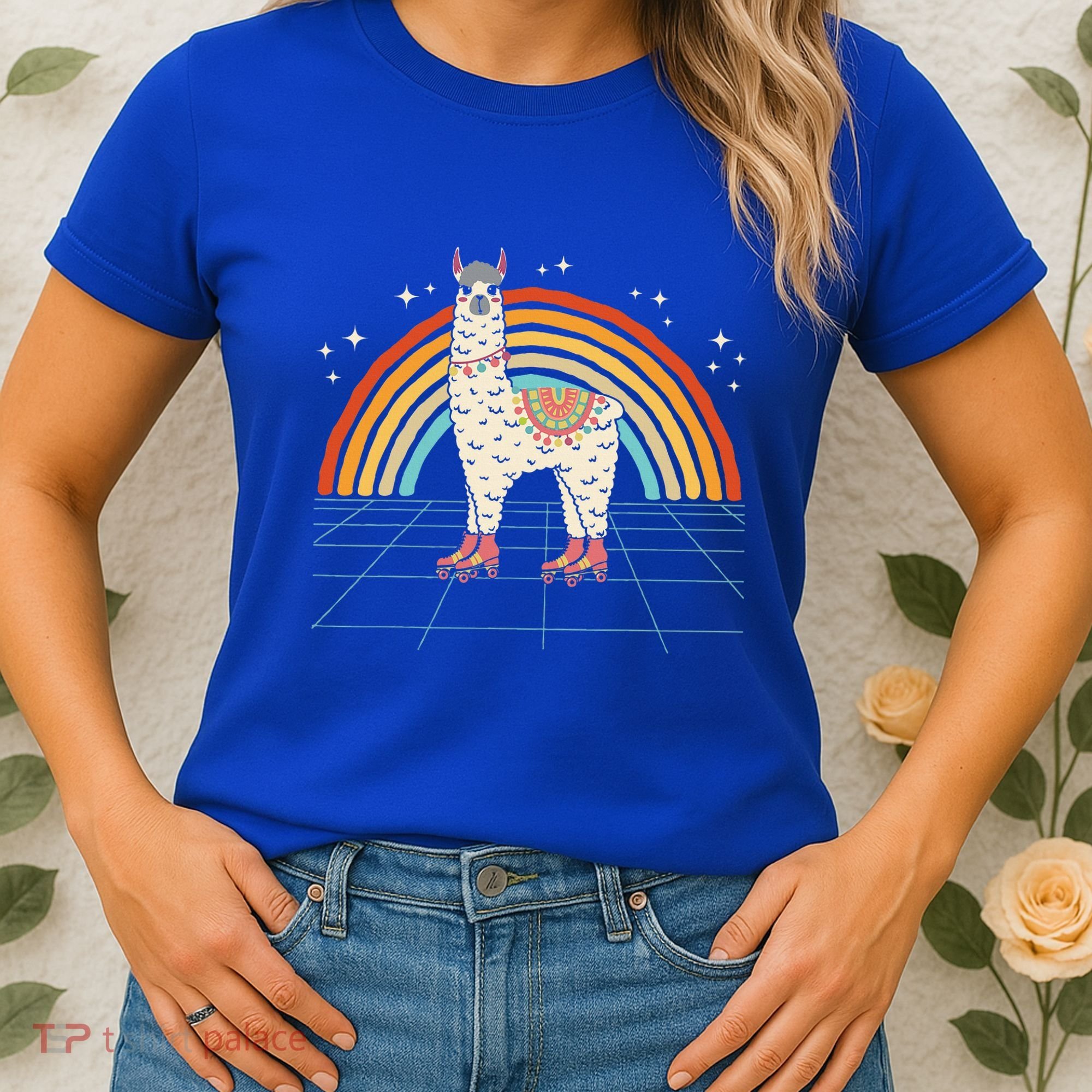 Roller Skating Alpaca Skater Skate 70s 80s Women's T-Shirt