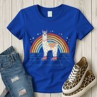 Roller Skating Alpaca Skater Skate 70s 80s Women's T-Shirt thumb 3