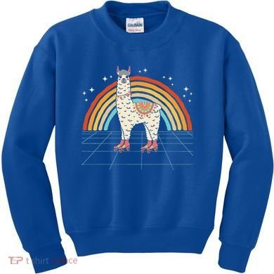 Roller Skating Alpaca Skater Skate 70s 80s Kids Sweatshirt