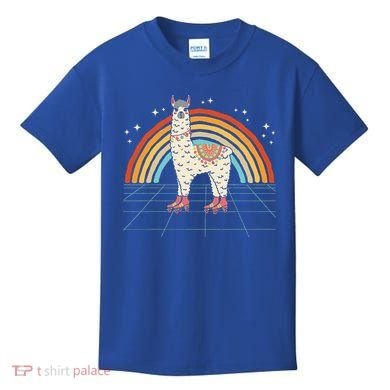 Roller Skating Alpaca Skater Skate 70s 80s Kids T-Shirt