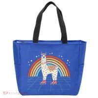Roller Skating Alpaca Skater Skate 70s 80s Tote Bag thumb 0