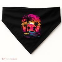 Retrowave Synthwave Aesthetic Sports Car 80s 90s USA-Made Doggie Bandana thumb 0