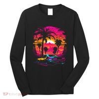 Retrowave Synthwave Aesthetic Sports Car 80s 90s Long Sleeve Shirt thumb 0