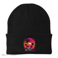 Retrowave Synthwave Aesthetic Sports Car 80s 90s Beanie thumb 0