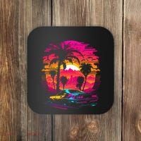 Retrowave Synthwave Aesthetic Sports Car 80s 90s Coaster thumb 0