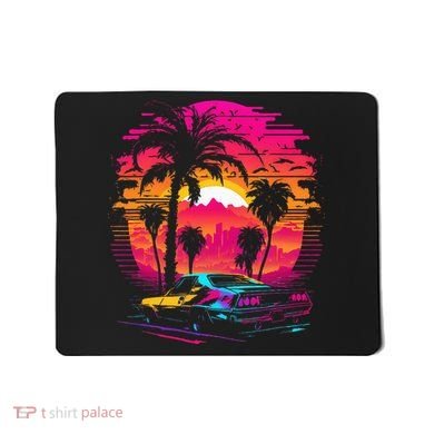 Retrowave Synthwave Aesthetic Sports Car 80s 90s Mousepad