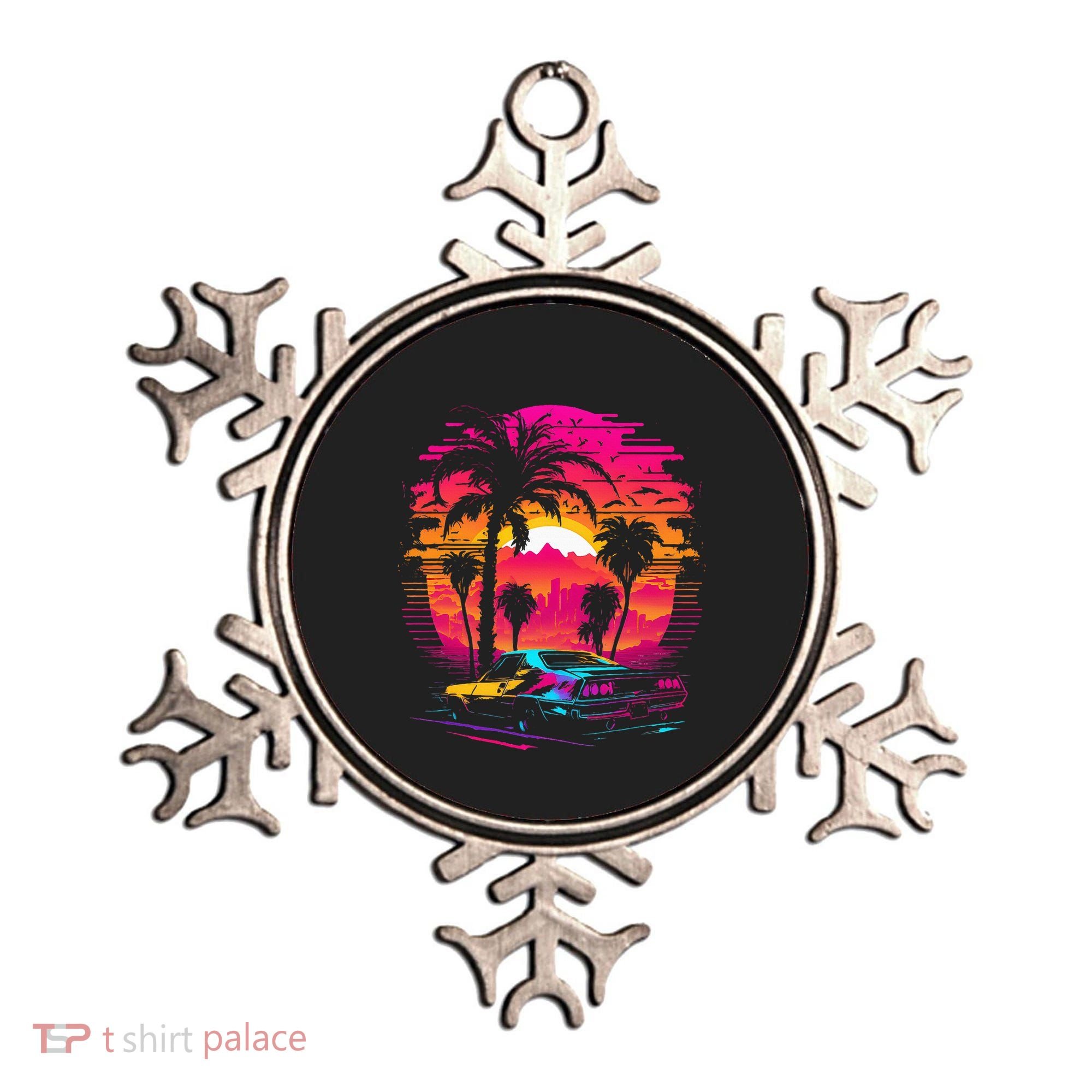 Retrowave Synthwave Aesthetic Sports Car 80s 90s Ornament