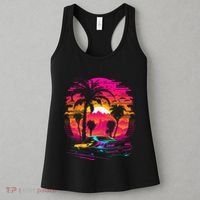Retrowave Synthwave Aesthetic Sports Car 80s 90s Women's Tank Top thumb 3