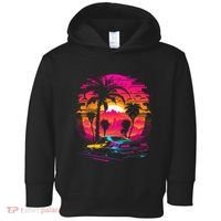 Retrowave Synthwave Aesthetic Sports Car 80s 90s Toddler Hoodie thumb 0