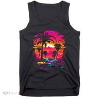 Retrowave Synthwave Aesthetic Sports Car 80s 90s Tank Top thumb 0