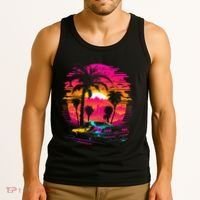 Retrowave Synthwave Aesthetic Sports Car 80s 90s Tank Top thumb 3