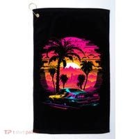 Retrowave Synthwave Aesthetic Sports Car 80s 90s Golf Towel thumb 0