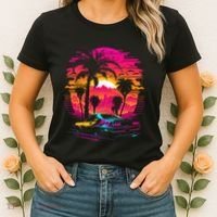 Retrowave Synthwave Aesthetic Sports Car 80s 90s Women's T-Shirt thumb 2