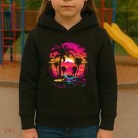 Retrowave Synthwave Aesthetic Sports Car 80s 90s Kids Hoodie thumb 3