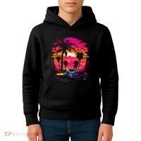 Retrowave Synthwave Aesthetic Sports Car 80s 90s Kids Hoodie thumb 4