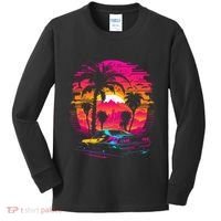 Retrowave Synthwave Aesthetic Sports Car 80s 90s Kids Long Sleeve Shirt thumb 0